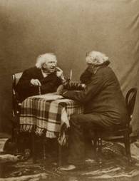 Paul Nadar: Félix Nadar interviewt Eugène Chevreul, an dessen hundertstem Geburtsgag, 31. August 1886